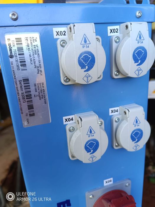 Quadro de Distribuição Elétrico Industrial 63A • 400V • Portátil • Mul