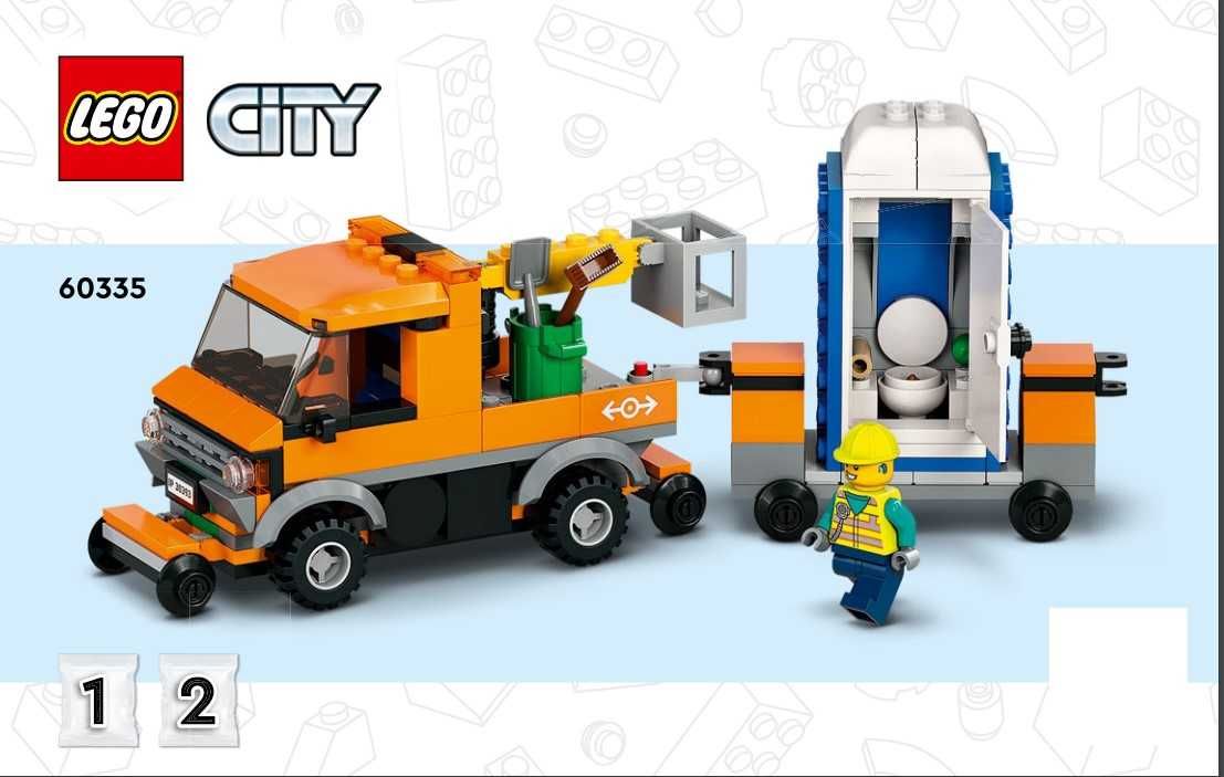 LEGO 60335 City Sam Pojazd serwisowy + Przyczepa Toi Toi 60198,60336