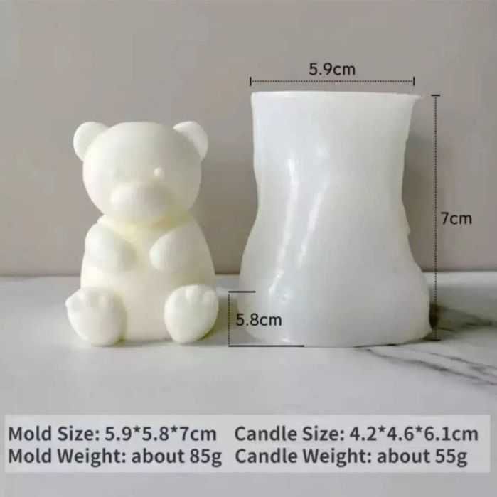 Силіконові форми молди великий та малий ведмідь для свічок, декору