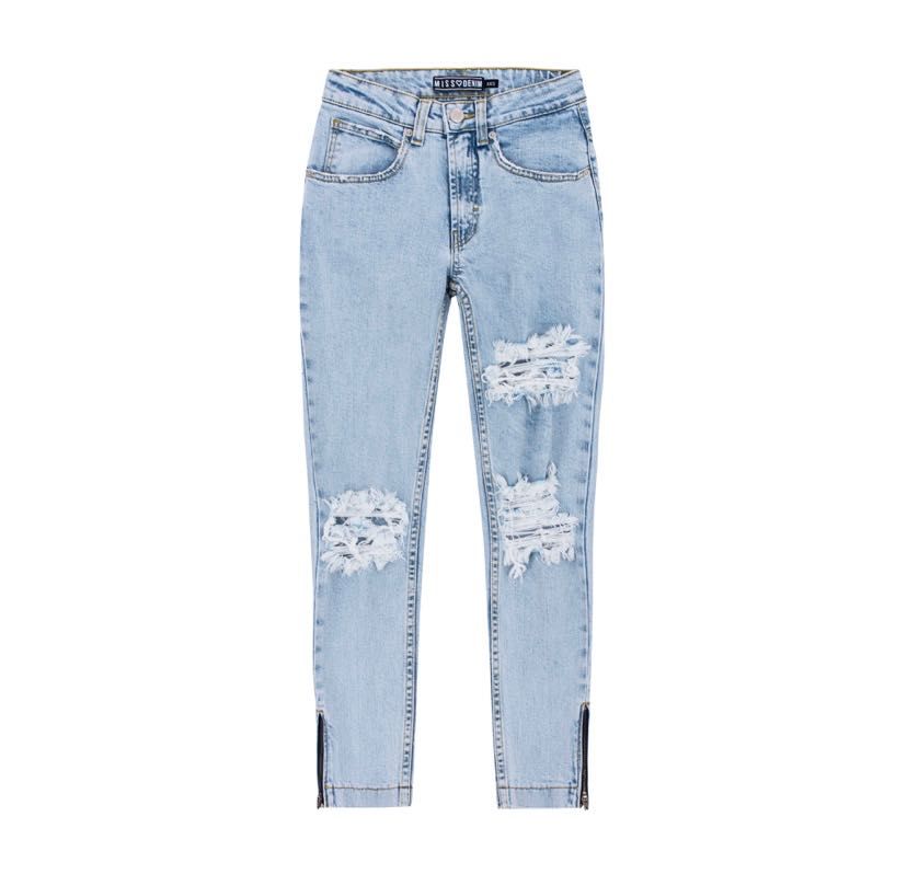 Butt Rip Marmo ZIP Leg Jeans MissDenim XS spodnie