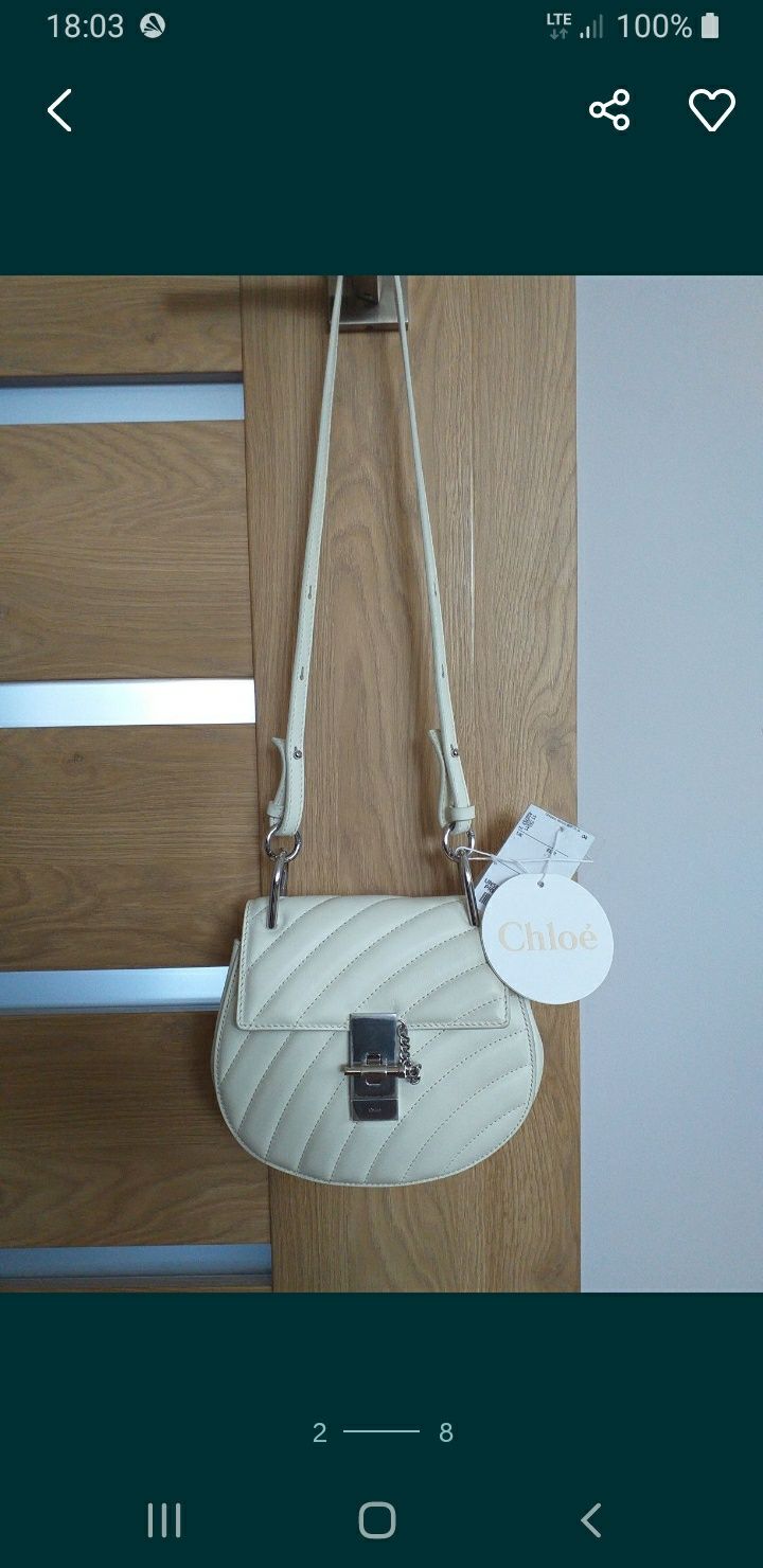 NOWA CHLOE MAŁA mini drew bijou bag oryginalna skóra naturalna torebka