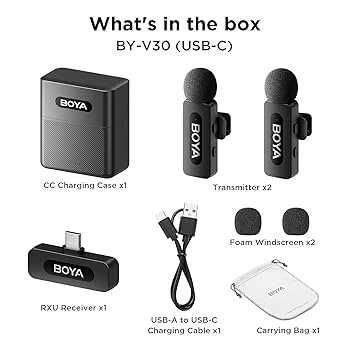Boya BY-V30 Type-C професійний петличний мікрофон Iphone та Android
