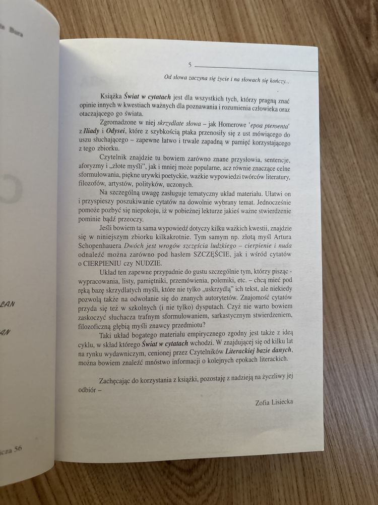 Zofia Lisiecka Świat w cytatach
