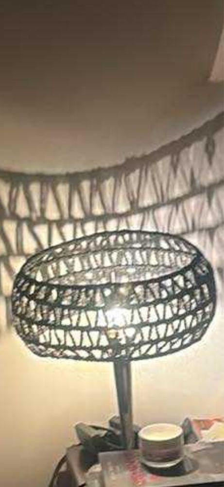 Pleciony  abażur klosz czarny lampa