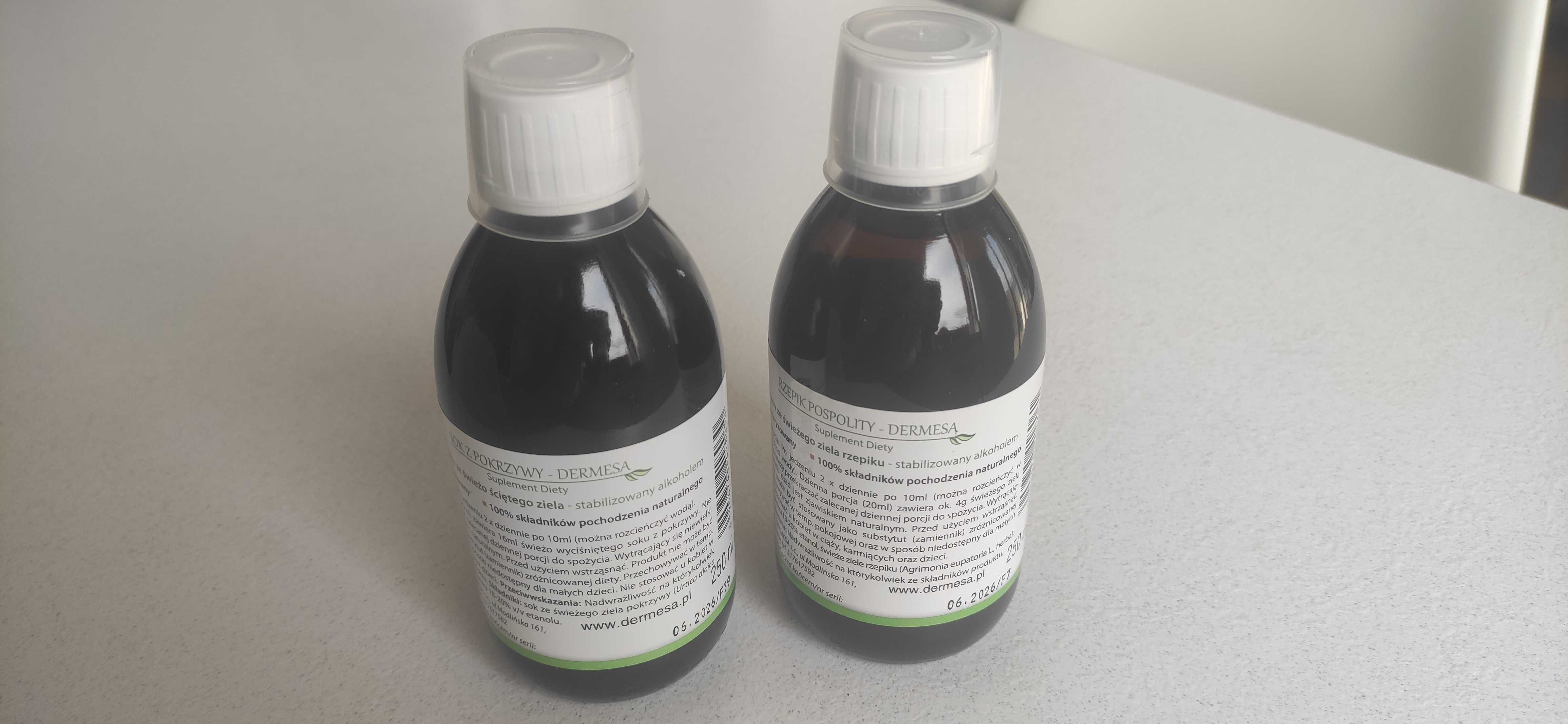 Dermesa, sok z pokrzywy (250ml) i rzepik pospolity (250ml)