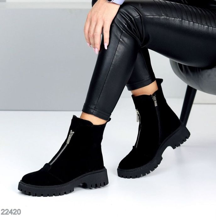 Жіночі черевики натуральна замша на байці