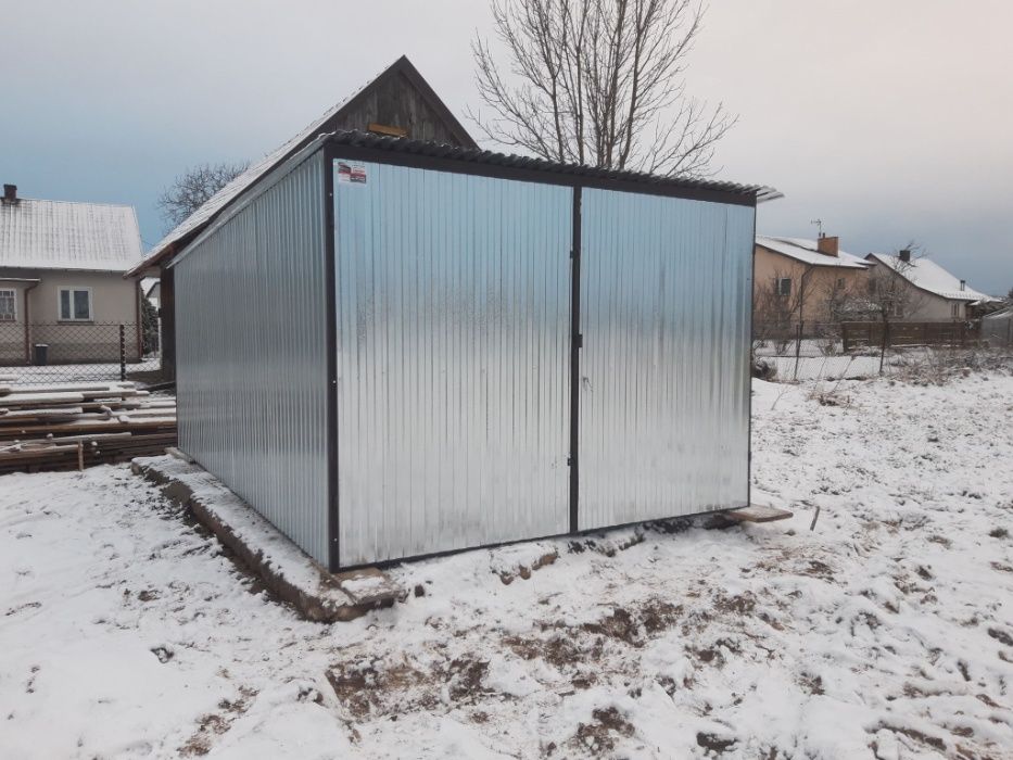 Wiata Blaszak magazyn 3x5 drewutnia ocynkowana, montaż