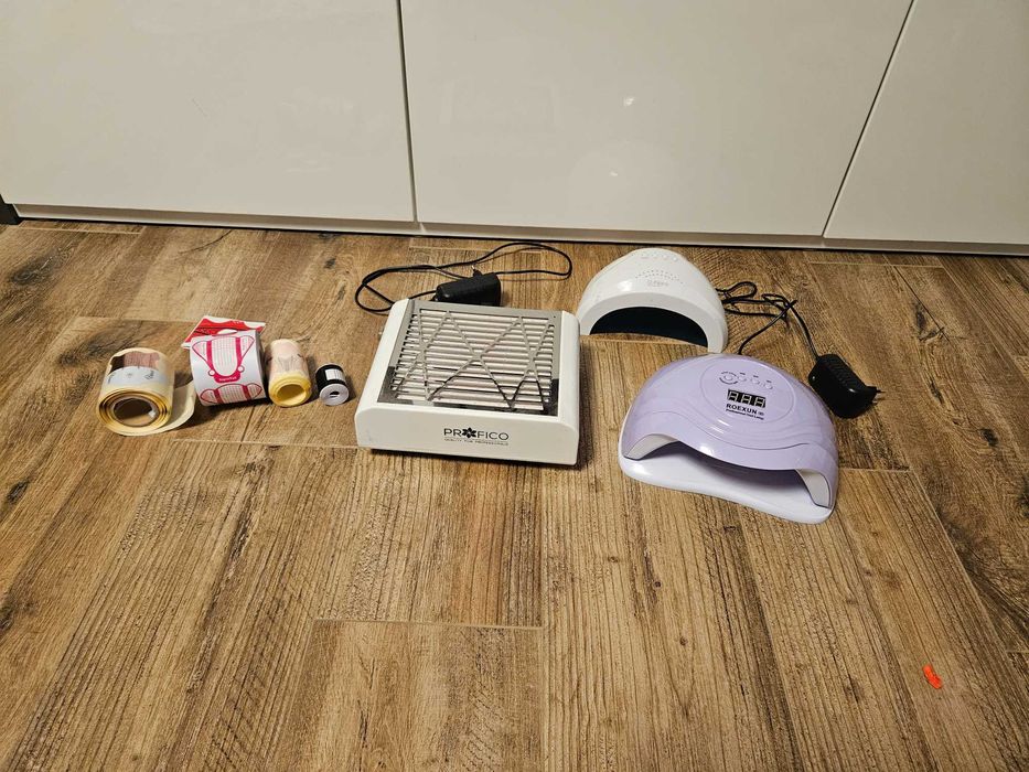 OKAZJA Lampa uv manicure pochlaniacz pylu szablony do zelu suszarka