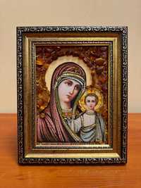 Ікона Божої Матері з бурштину