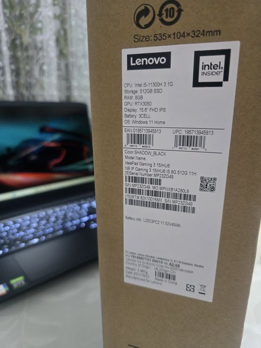 Lenovo Gaming 3/120Hz/i5-11300H/RTX 3050/SSD:512GB/RAM:8GB