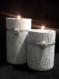 Świeczniki dekoracyjne ceramiczne kpl. 2 szt - 012