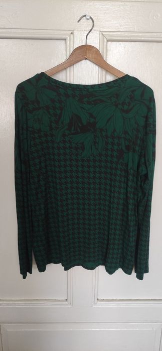 Bluzka damska z długim rękawem ciemno zielona rozmiar 44/46 używana