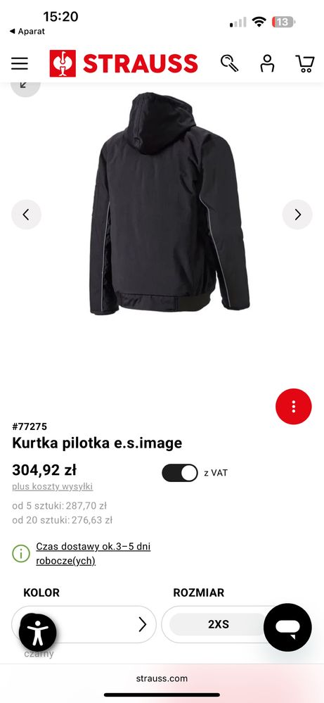 Nowa kurtka pilotka e.s.image STRAUSS L