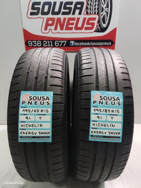 2 pneus semi novos 195-65r15 michelin - oferta dos portes 85 EUROS