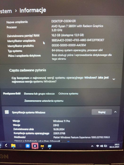 Lenovo Legion 5 15ACH6H - Ryzen 5800H, RTX3060, 16GB RAM, 1TB, 15.6''