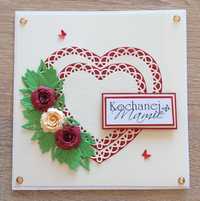 Kartka na Dzień Mamy RĘKODZIEŁO quilling/scrapbooking