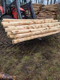 Kołek ogrodzeniowy drewniany, stempel budowlany 2,5m, slupek sosnowy