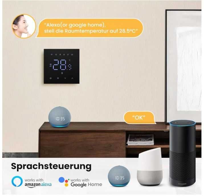 Inteligentny termostat Wifi MIUCDA WT410-WH-3A-B wodne ogrzewanie