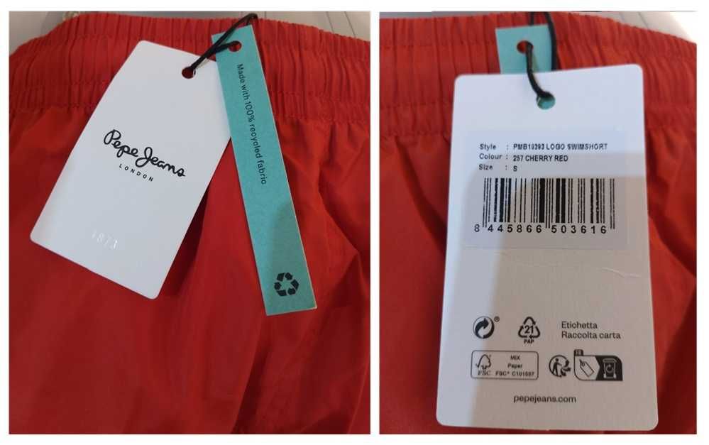 Pepe Jeans calção de banho vermelho Tam S (185)
