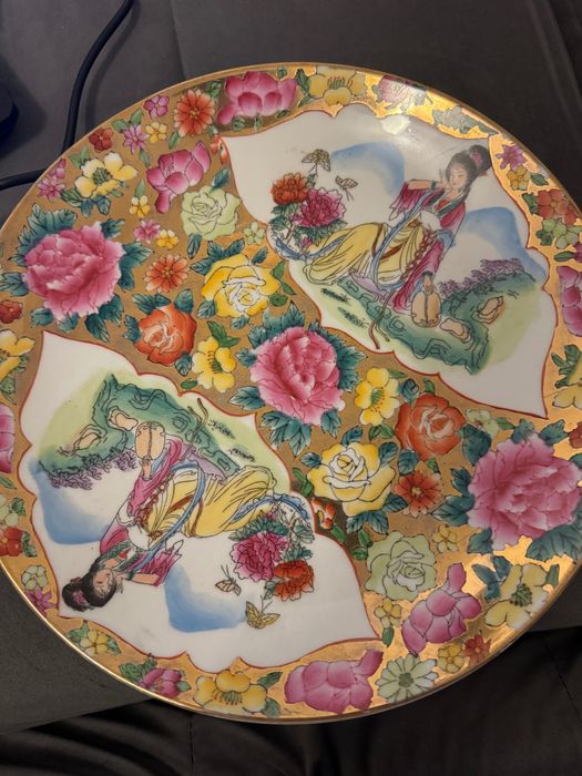 Kompletny chiński serwis do herbaty/kawy porcelana Famille Rose ST