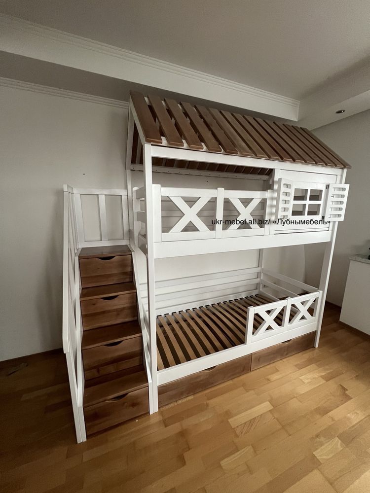 Двоярусне ,двоповерхове ,ліжко Оскар3, кровать двухъярусная деревянная