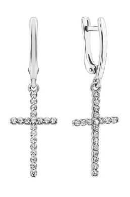 Сережки хрестики срібні від Срібний Вік
