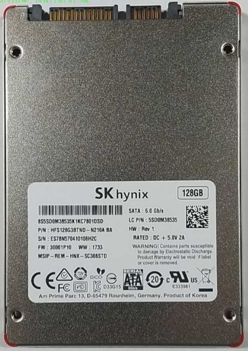 SSD 128Gb Hynix HFS128G3BTND на деталі, під перепрошивку або ремонт