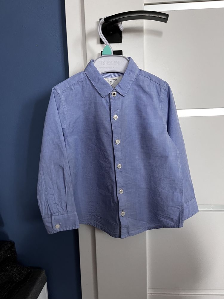 98 next błękitna koszula długi rekaw elegancka