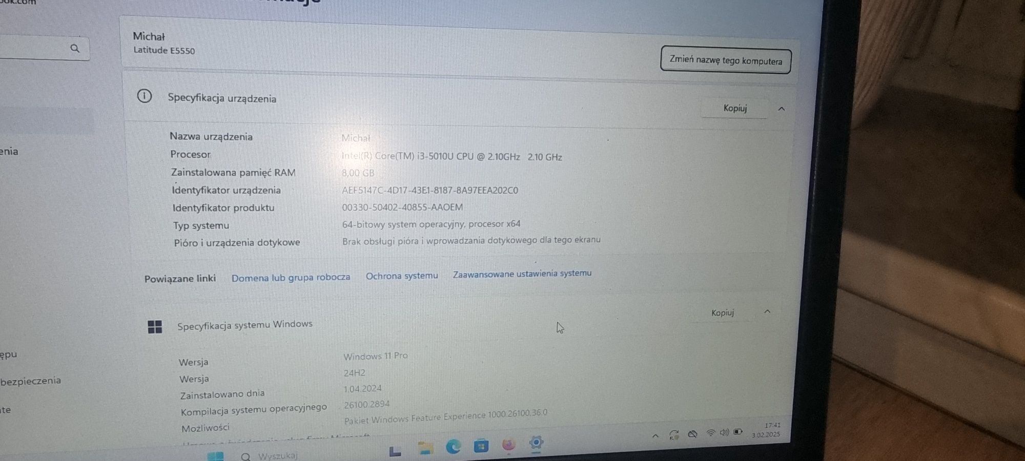 Dell Latitiude e5570 i3 6gen