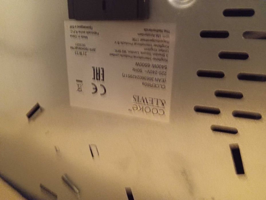 Placa vitrocerámica partida Cooke Lewis EAC 5400W/6500w