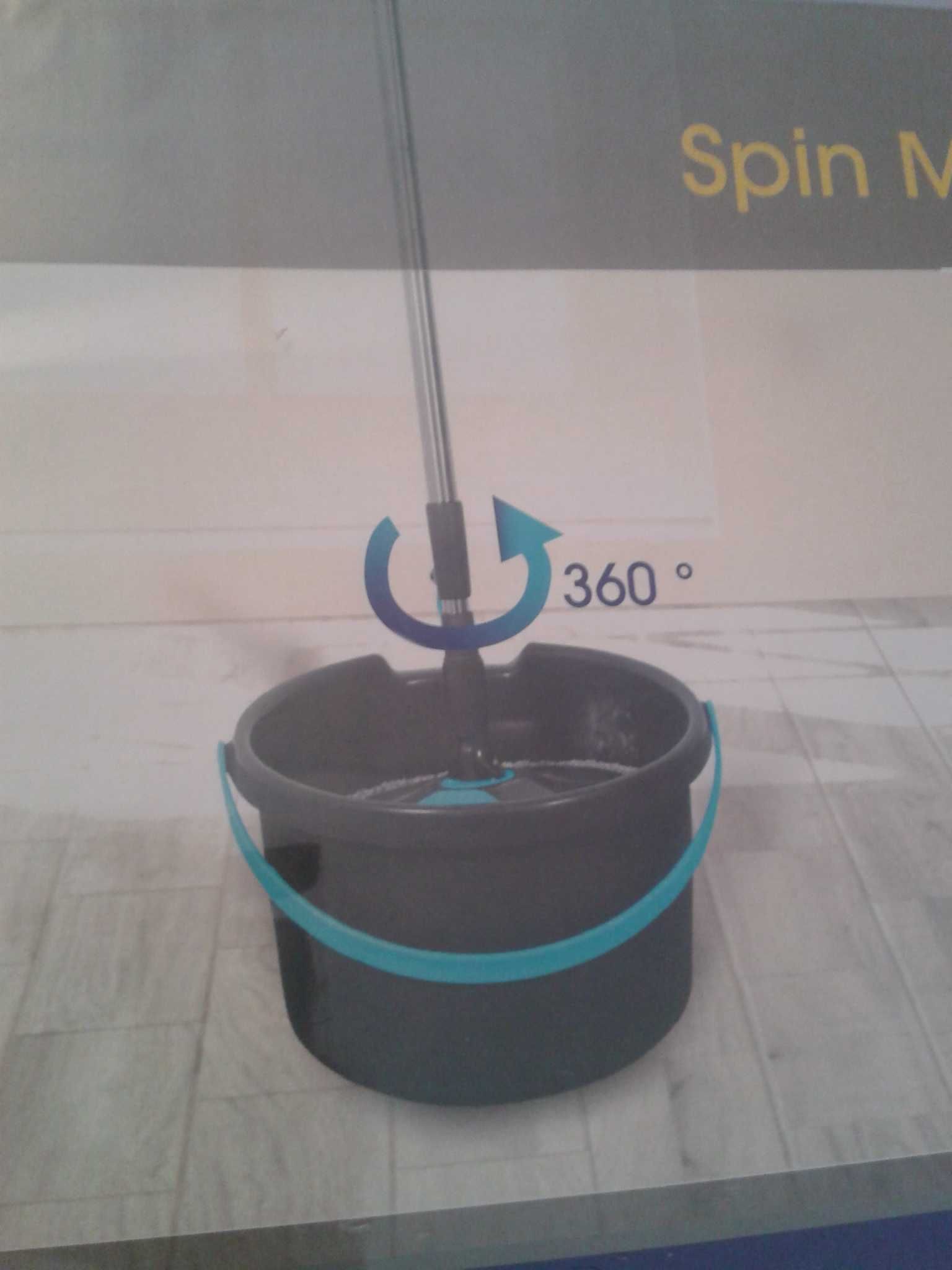 MOP OBROTOWY rotacyjny 360° z mikrofibry + WIADRO + 2 nakładki CASA SI