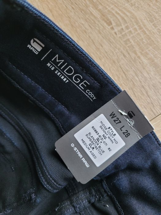 W27 L28 XS S G-Star Raw midge cody mid skinny spodnie damskie jeansy