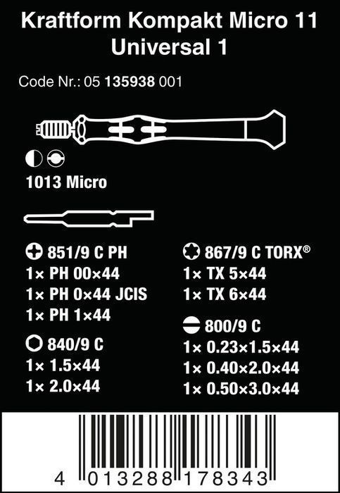 Zestaw Kraftform Kompakt Micro 11 Universal 1