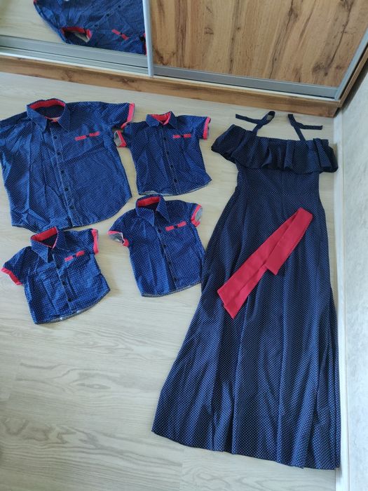 Набір фемілі лук (сорочки+жіноче плаття сарафан)