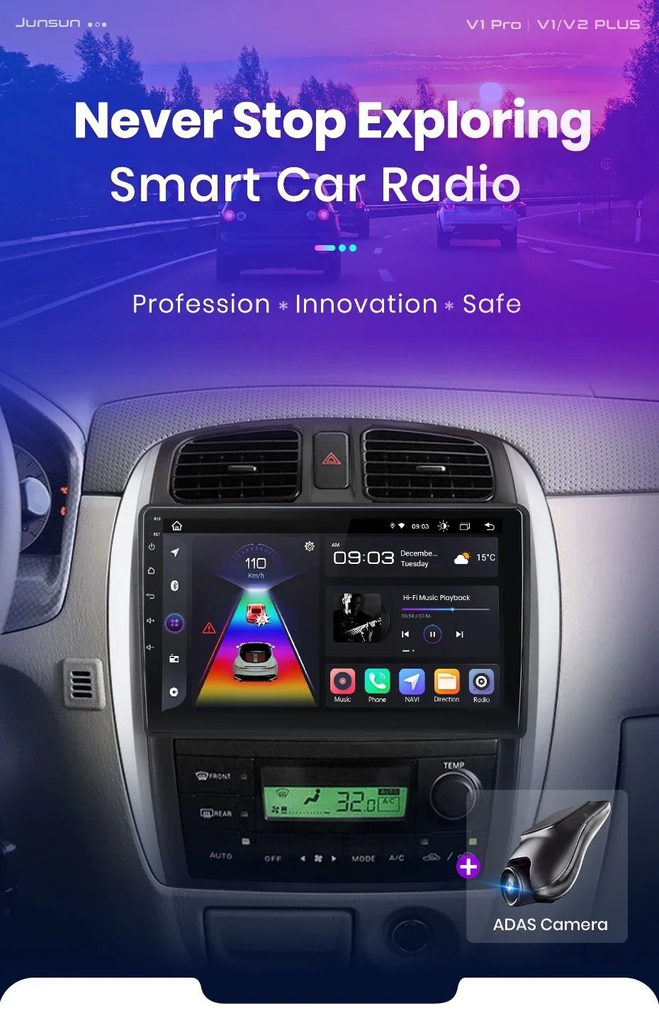 Rádio Android Mazda 323 de 2002-08 CARPLAY WIFI GPS BT novo