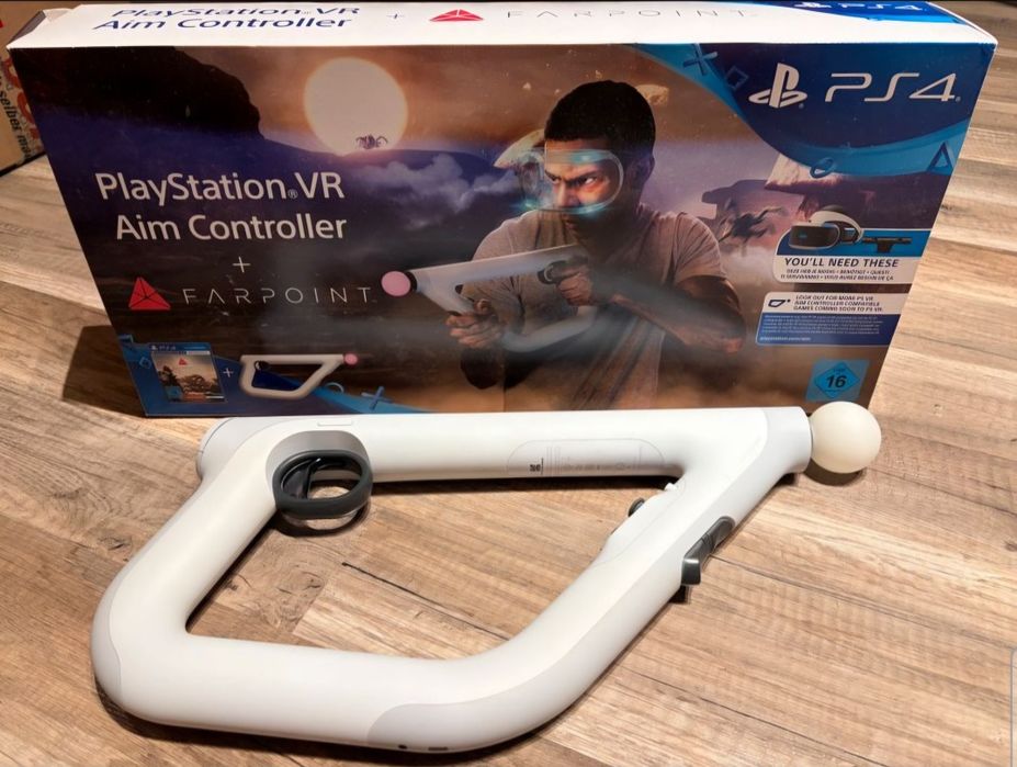 Zestaw PlayStation VR + aim controller + pad + przejściówka ps5