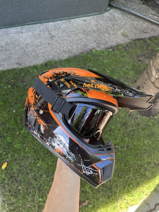 Є ВИБІР! Мотошоломи для ендуро з окулярами, Мотошлем, хард, оффроуд