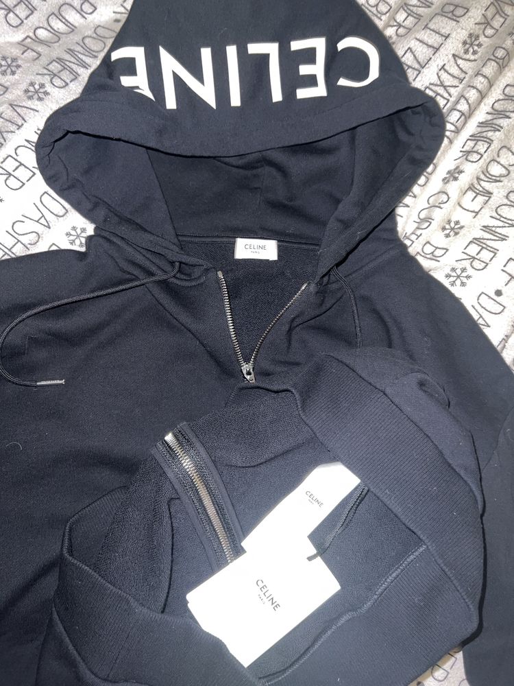 Celine bluza Hoodie black/white with zip M