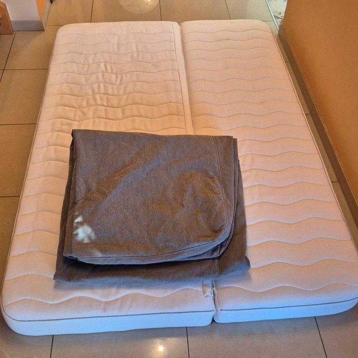 Materac 200 na 140 cm z zamkiem podzielny z szarym pokrowcem Kluczbork