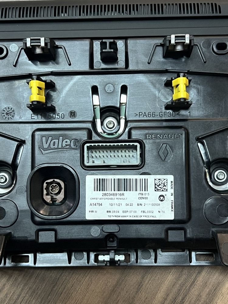 Display radio renualt clio V / zoe