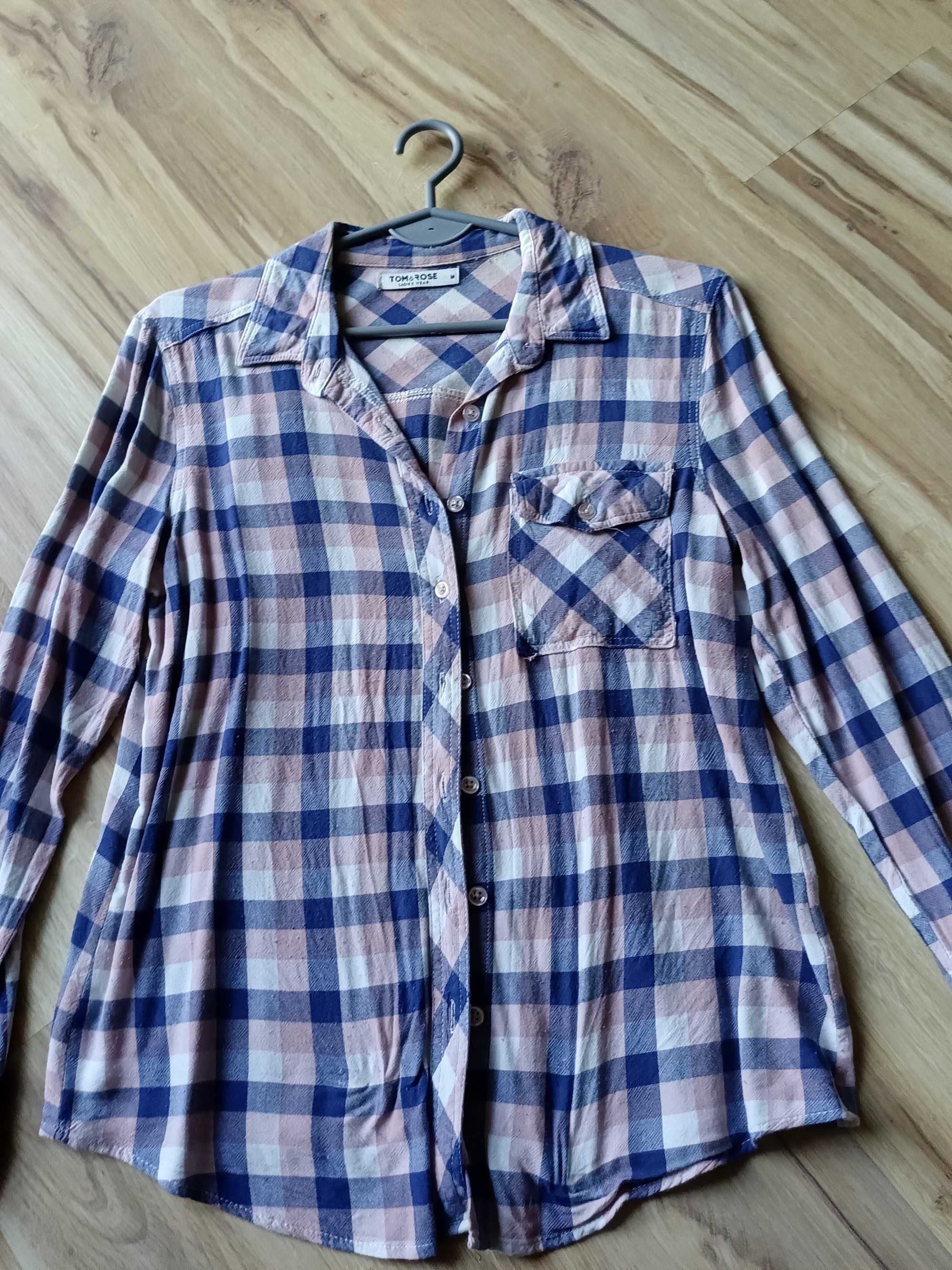Koszula flanelowa w kratę damska rozmiar M 38