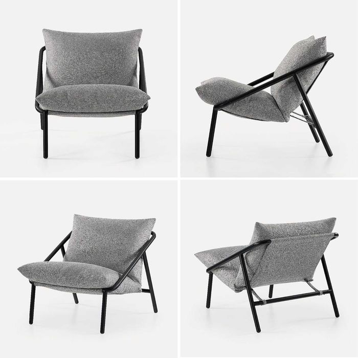 Fotel Zinus Ada Sling Accent Chair – jasnoszary, stylowy i lekki
