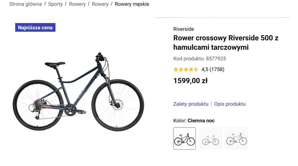 Rower B'twin Riverside RS500 Tarczówki ALU jak NOWY Rach Gwarancja !