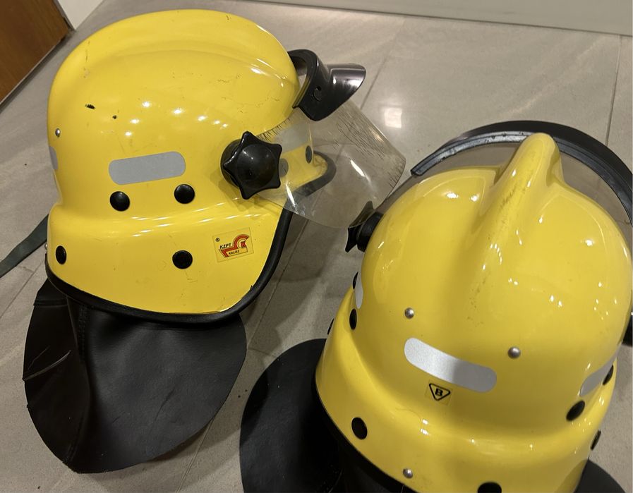 Żółty Hełm Strażacki KZPT Kalisz - Super Stan, leżak magazynowy