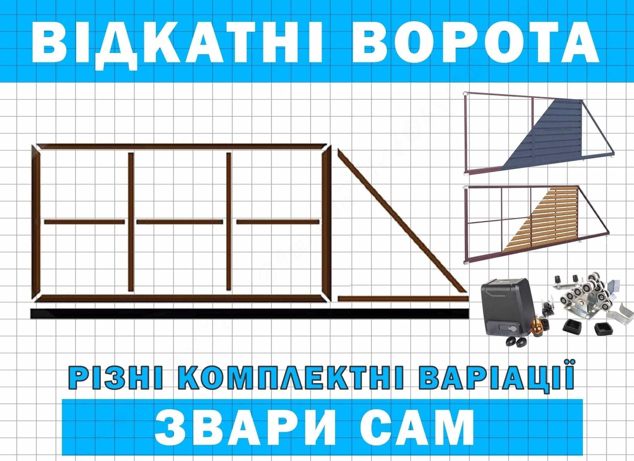 Комплект відкатні ворота S350 виробник. Т профіль откатные TETRIX КСС