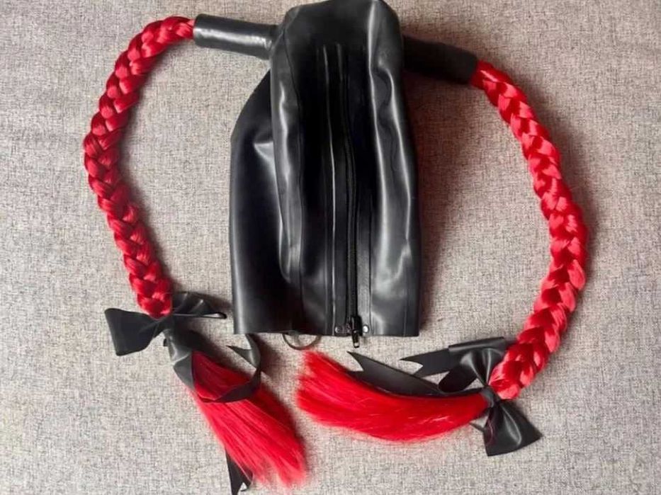 871/ Teatr Sesja Foto Maska unisex M latex lateks 0,4 kuce czerwone