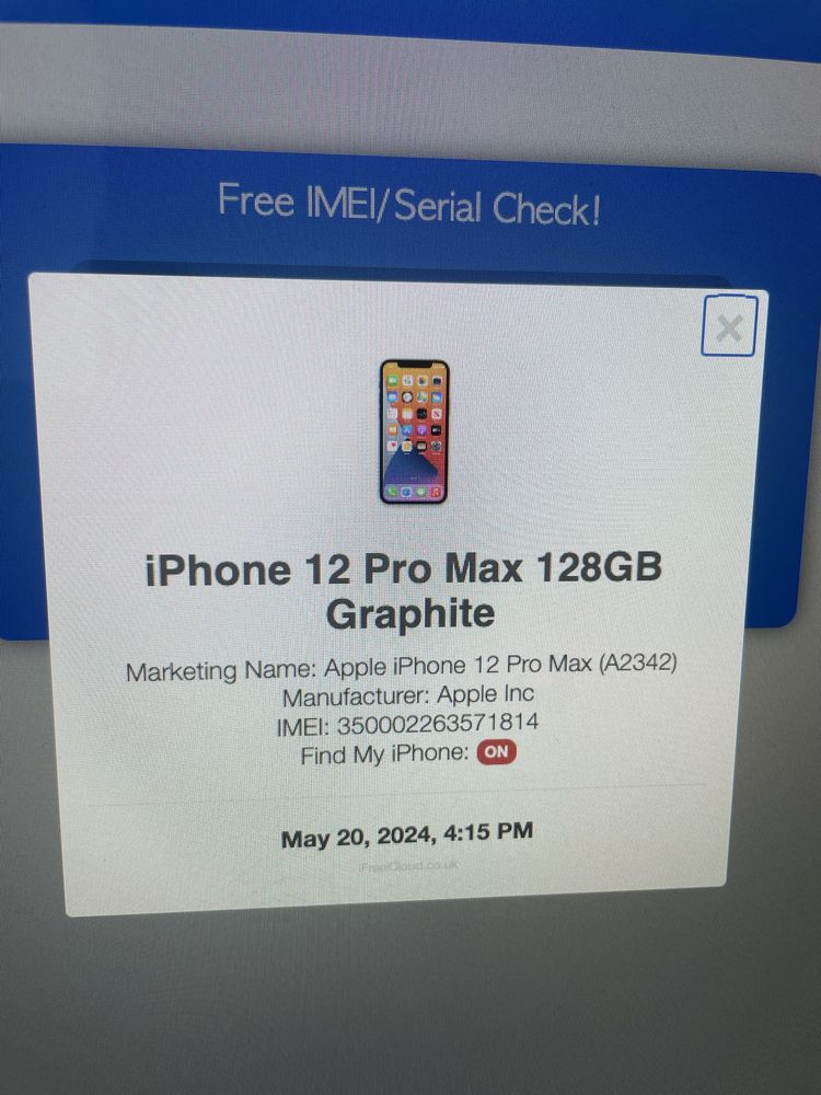 Apple iPhone 12 Pro Max память 128Gb iCloud