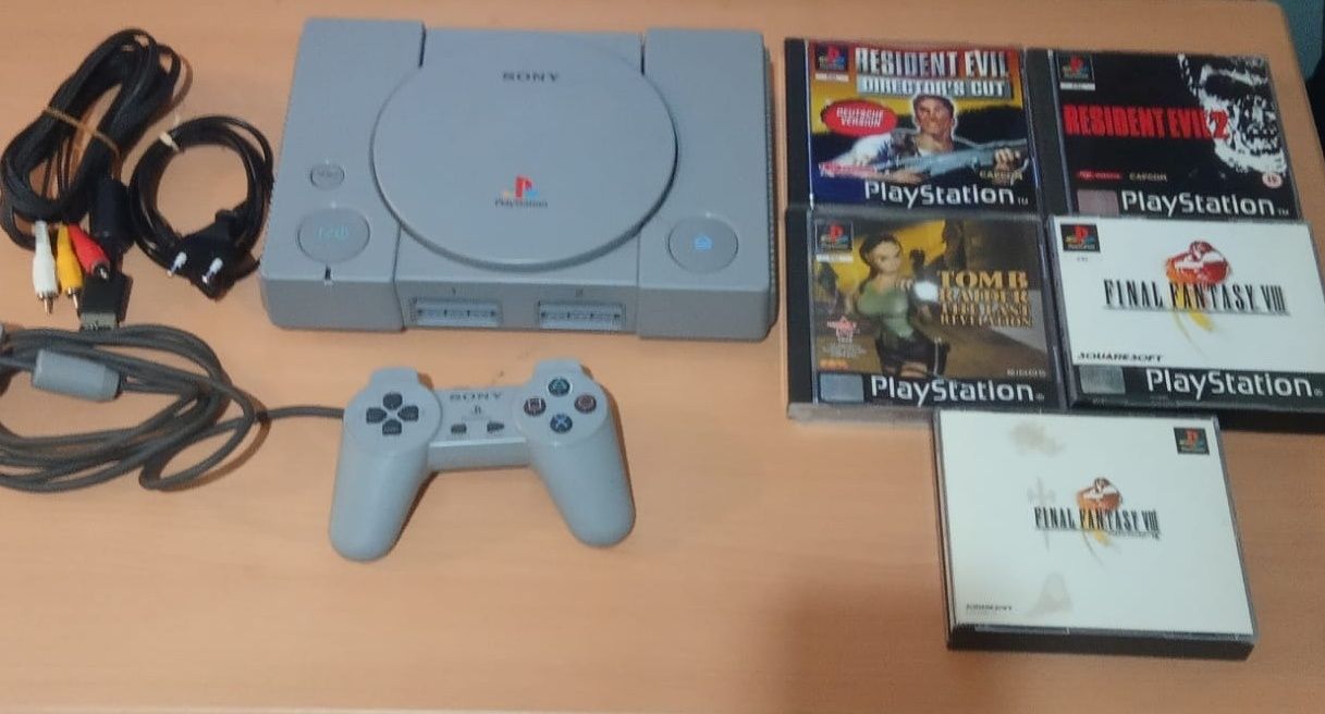 Playstation 1 Comando Cabos e Jogos