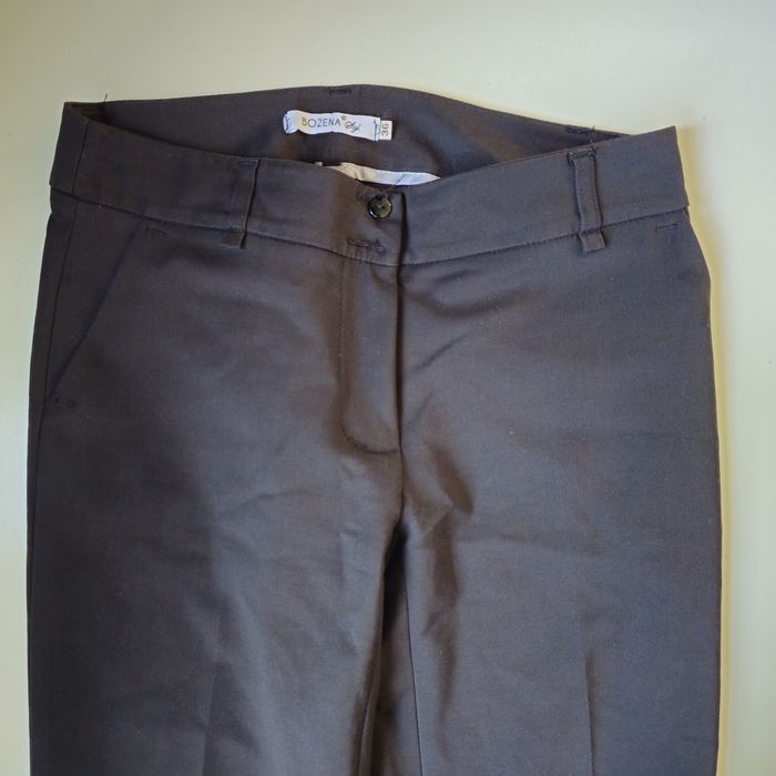 Damskie spodnie czarne w kant eleganckie