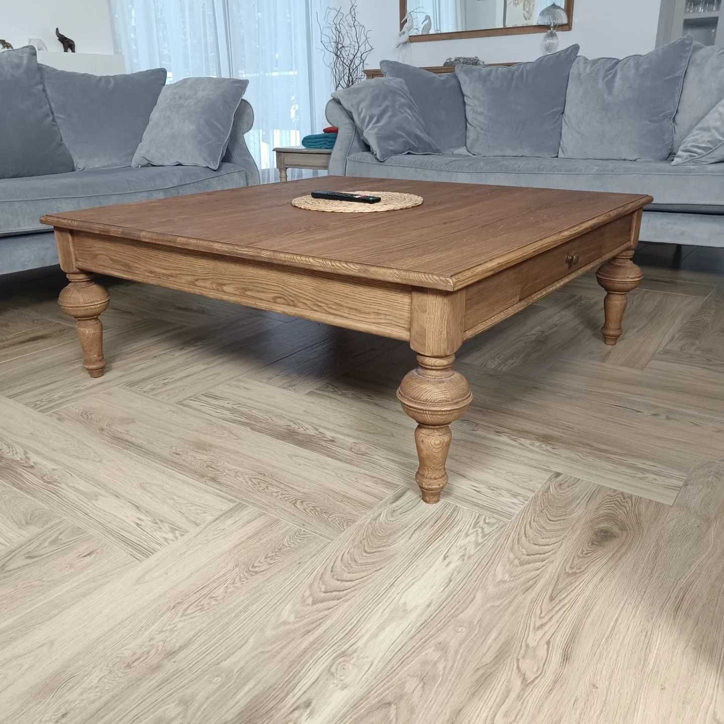 Ława dębowa stolik kawowy 100/100/50 lity dąb model Kanclerz i Hetman
